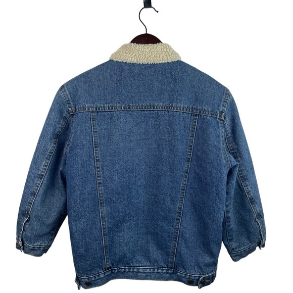 Ely Outerwear | Blue Denim Sherpa Lined Button 3/4 Sleeve Coat - Picture 5 of 8